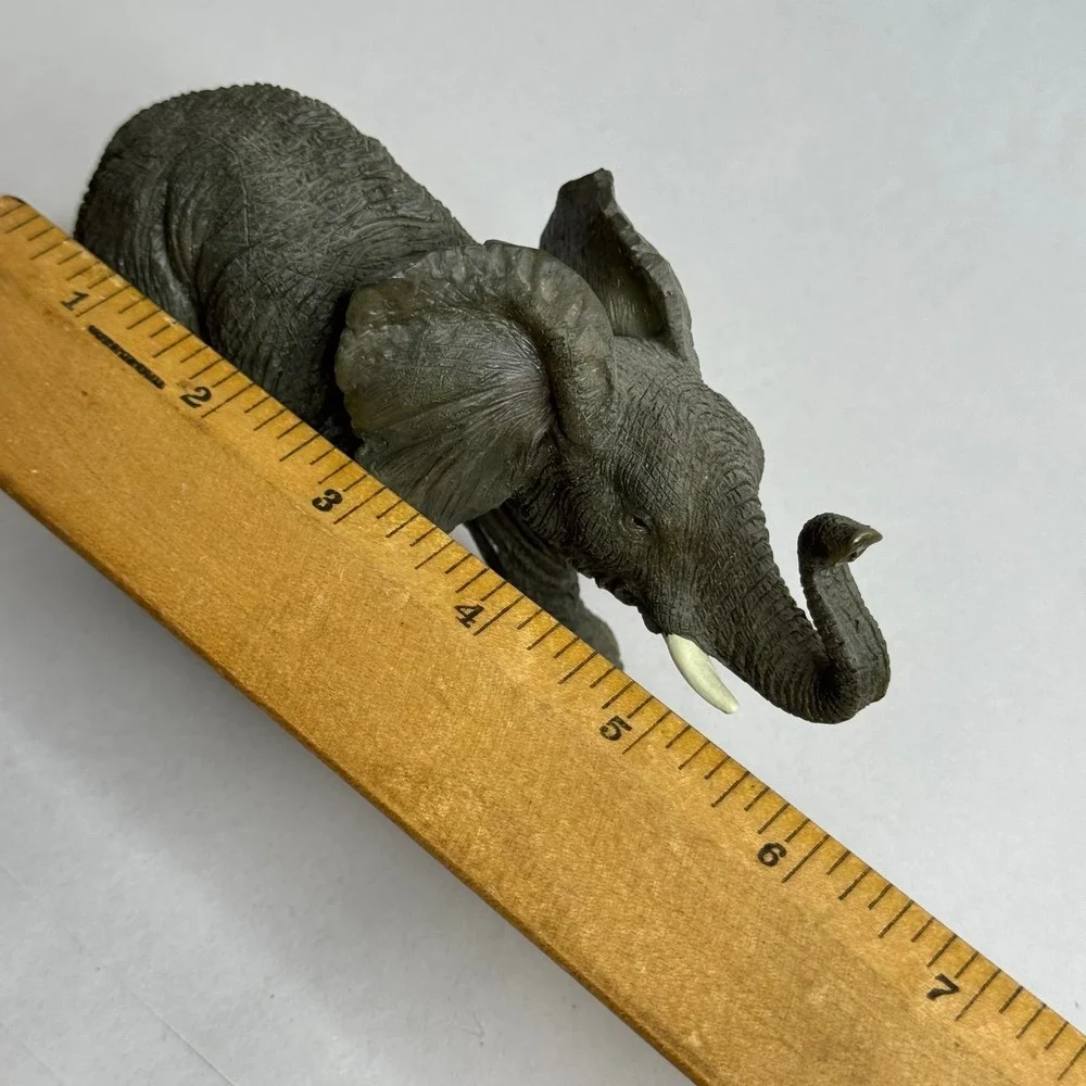 Realistic African Elephant Toy Figurine Detailed‎ Textured Tusked Animal